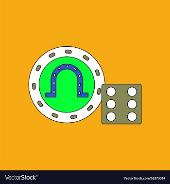Flat icon design collection dice and lucky chip vector image