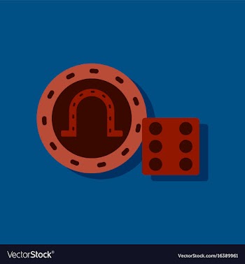 Flat icon design collection dice and lucky chip vector image