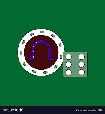 Flat icon design collection dice and lucky chip vector image