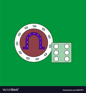 Flat icon design collection dice and lucky chip vector image