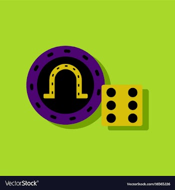 Flat icon design collection dice and lucky chip vector image