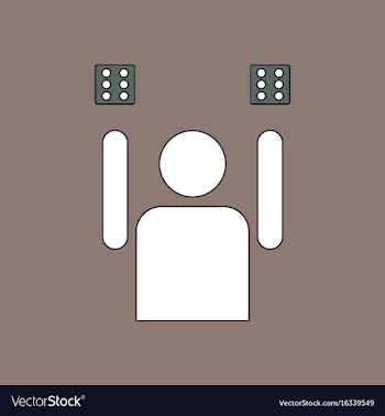 Flat icon design collection dice and man vector image