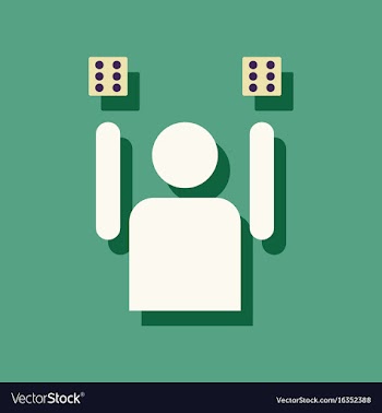 Flat icon design collection dice and man vector image