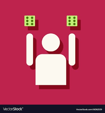 Flat icon design collection dice and man vector image