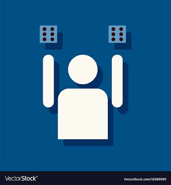 Flat icon design collection dice and man vector image