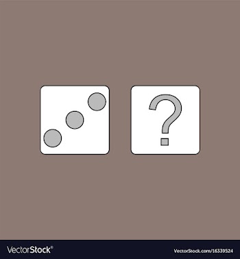 Flat icon design collection dice and question mark vector image