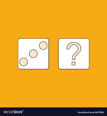Flat icon design collection dice and question mark vector image