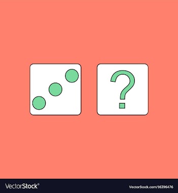 Flat icon design collection dice and question mark vector image