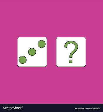Flat icon design collection dice and question mark vector image