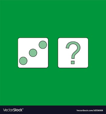 Flat icon design collection dice and question mark vector image
