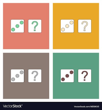 Flat icon design collection dice and question mark vector image
