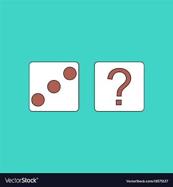 Flat icon design collection dice and question mark vector image
