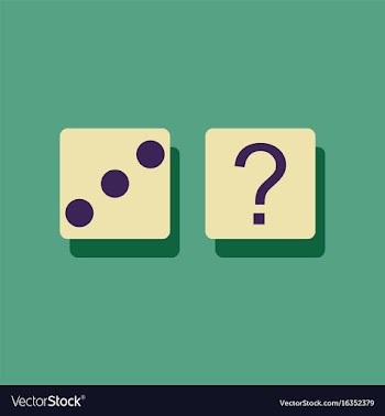 Flat icon design collection dice and question vector image