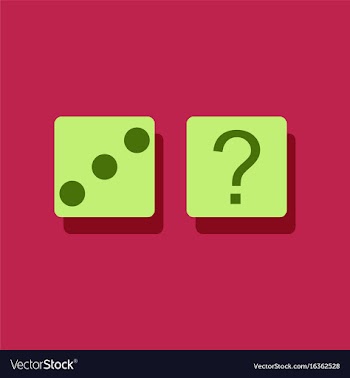 Flat icon design collection dice and question vector image