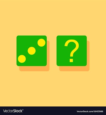 Flat icon design collection dice and question vector image