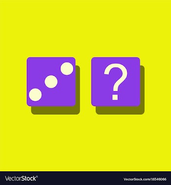 Flat icon design collection dice and question vector image