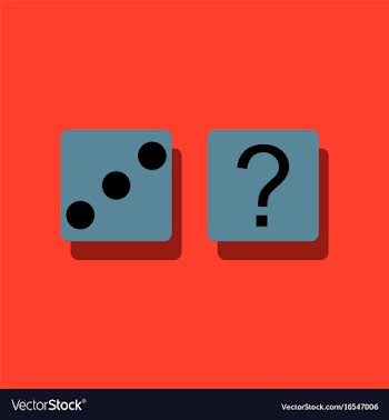 Flat icon design collection dice and question vector image