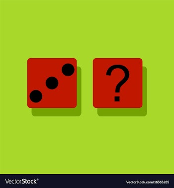 Flat icon design collection dice and question vector image