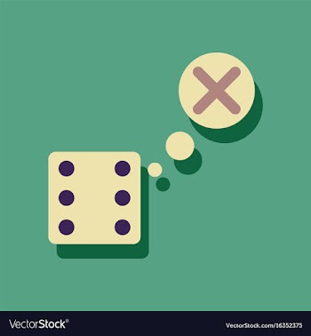 Flat icon design collection dice and x mark in vector image