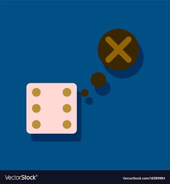 Flat icon design collection dice and x mark in vector image