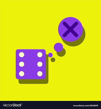 Flat icon design collection dice and x mark in vector image