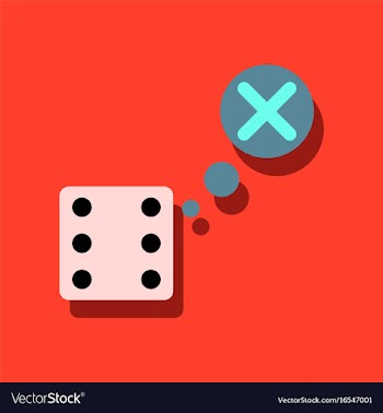 Flat icon design collection dice and x mark in vector image