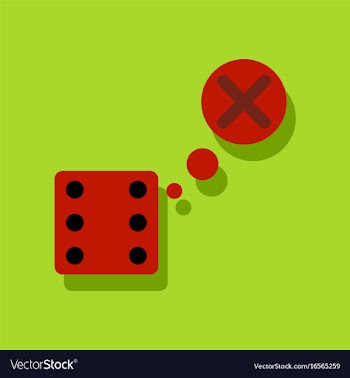 Flat icon design collection dice and x mark in vector image