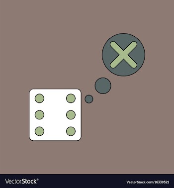 Flat icon design collection dice and x mark vector image
