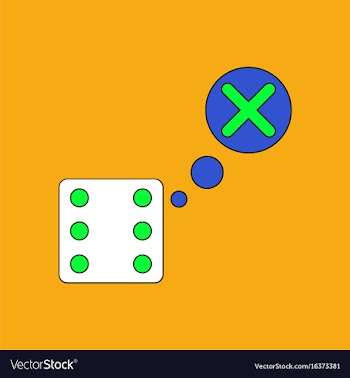 Flat icon design collection dice and x mark vector image
