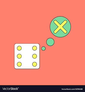 Flat icon design collection dice and x mark vector image