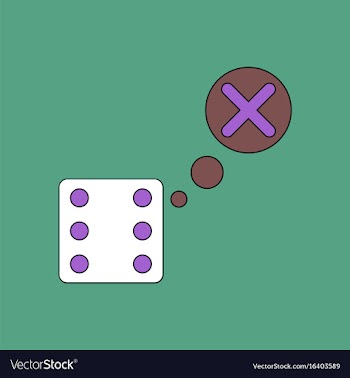 Flat icon design collection dice and x mark vector image