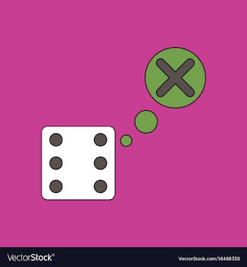 Flat icon design collection dice and x mark vector image