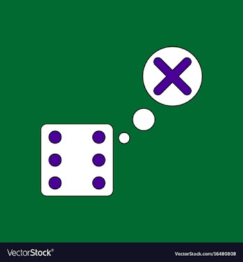 Flat icon design collection dice and x mark vector image