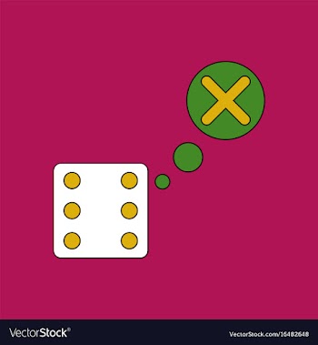 Flat icon design collection dice and x mark vector image