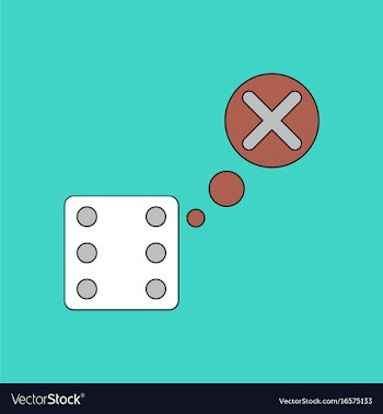 Flat icon design collection dice and x mark vector image