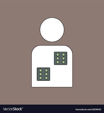 Flat icon design collection dice in man silhouette vector image