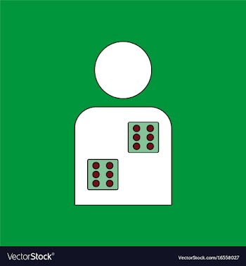 Flat icon design collection dice in man silhouette vector image