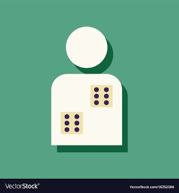 Flat icon design collection dice in man vector image