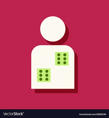 Flat icon design collection dice in man vector image
