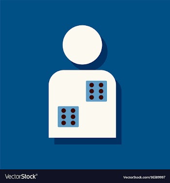 Flat icon design collection dice in man vector image