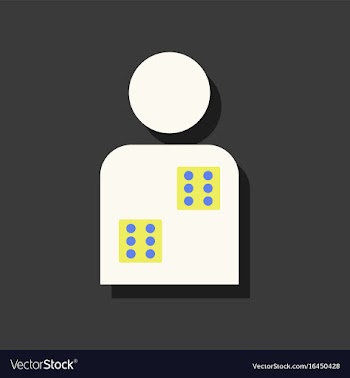 Flat icon design collection dice in man vector image