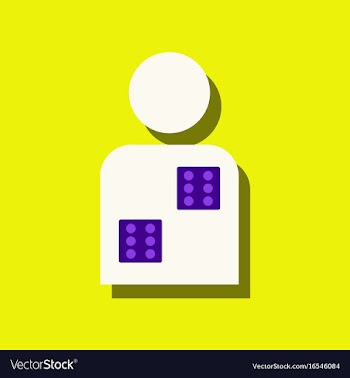 Flat icon design collection dice in man vector image