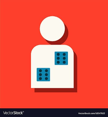 Flat icon design collection dice in man vector image