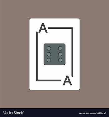 Flat icon design collection dice on playing card vector image