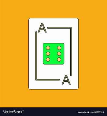 Flat icon design collection dice on playing card vector image