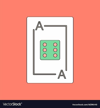 Flat icon design collection dice on playing card vector image
