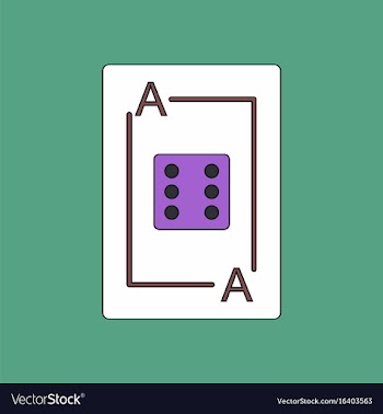Flat icon design collection dice on playing card vector image