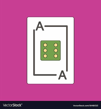 Flat icon design collection dice on playing card vector image