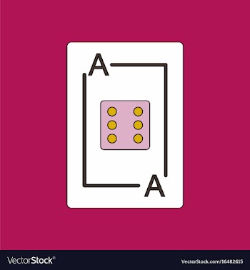 Flat icon design collection dice on playing card vector image