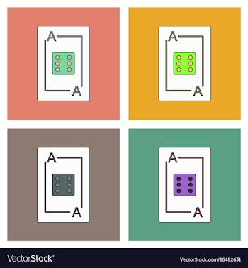 Flat icon design collection dice on playing card vector image